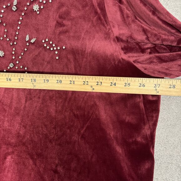 Vintage Sweet Blondie Women’s Size 2X Blouse 70s Inspired Retro Velvet Holiday - Picture 9 of 14